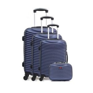 Sada 4 tmavě modrých cestovních kufrů na kolečkách Hero Etna-C