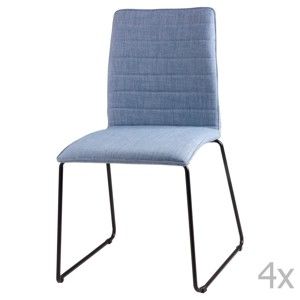 Sada 4 světle modrých jídelních židlí sømcasa Vera