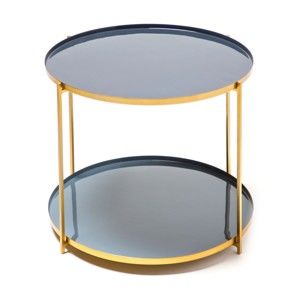 Modrošedý odkládací stolek 360 Living Romy 722, ⌀ 50 cm