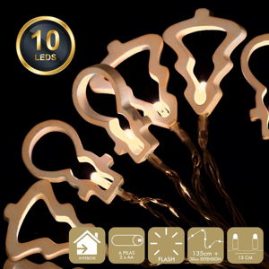 Světelný řetěz s 10 žlutými LED světélky Unimasa Tree
