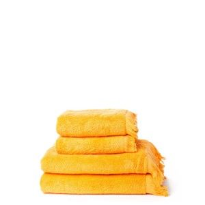 Set 2 žlutých osušek a 2 ručníků z čisté bavlny Casa Di Bassi Basic