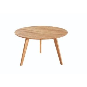 Přírodní konferenční stolek z dubového dřeva Folke Yumi, ∅ 9 cm