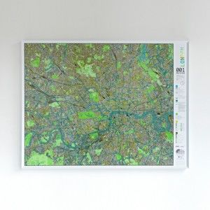 Zelená mapa Londýna The Future Mapping Company Street Map, 130 x 100 cm