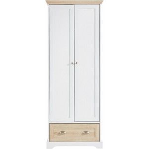 Bílá dřevěná dvoudveřová šatní skříň Støraa Montar