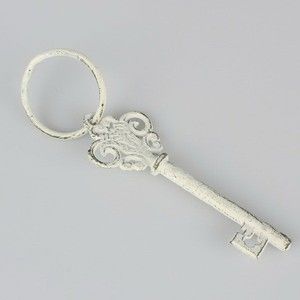 Bílý dekorativní litinový klíč Dakls