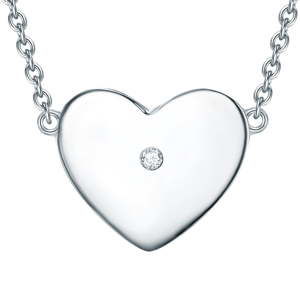 Stříbrný náhrdelník s pravým diamantem Tess Diamonds Leva, délka 50 cm