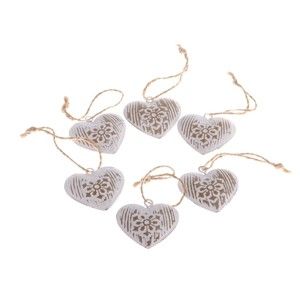Sada 6 dekorativních závěsných srdcí Dakls Hearts