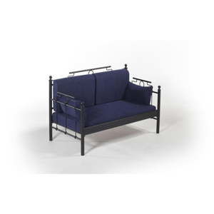 Tmavě modrá dvoumístná venkovní sedačka Halkus, 76 x 149 cm