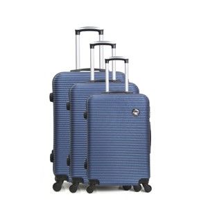Sada 3 modrých cestovních kufrů na kolečkách Bluestar Vanity