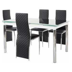 Set jídelního stolu a 4 černých jídelních židlí Støraa Pippa William Puro Black