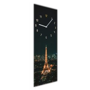 Nástěnné hodiny Styler Glassclock Paris, 20 x 60 cm