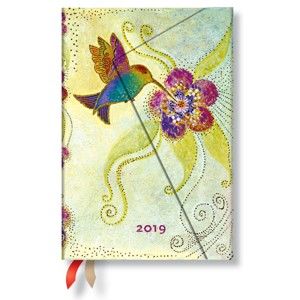 Diář na rok 2019 Paperblanks Hummingbird Horizontal, 10 x 14 cm