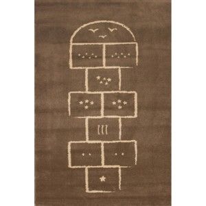 Hnědý koberec Art For Kids Hopscotch, 135 x 190 cm