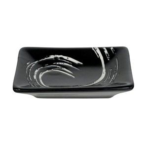 Černý obdélníkový talíř Tokyo Design Studio Maru, 9,5 x 6,7 cm