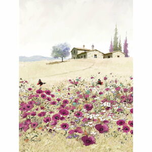 Obraz na plátně Styler Violet Poppies, 50 x 70 cm