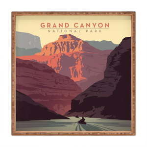 Dřevěný dekorativní servírovací tác Grand Canyon, 40 x 40 cm