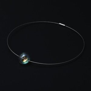 Skleněný náhrdelník Ko-ra-le Neon, velikost korálku ⌀ 2 cm